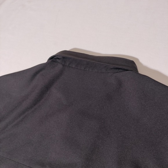Polaris Men's Black Short Sleeve Pit Shirt Medium Embroidered Logo Button Up - Picture 11 of 12